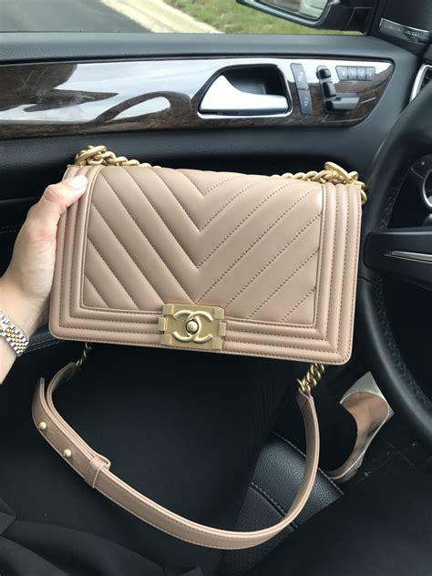 chanel boy beige